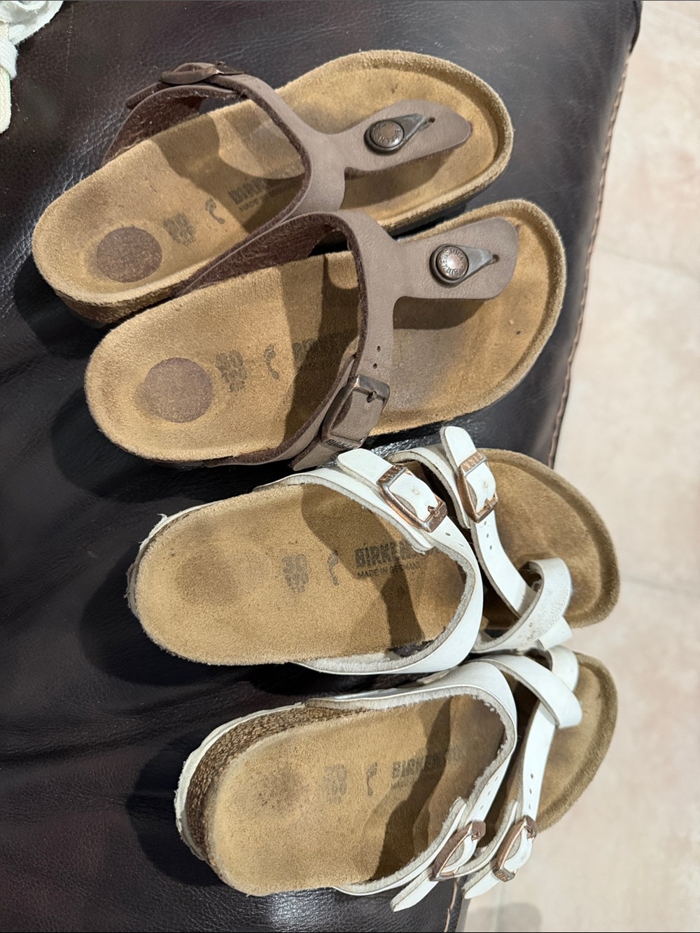 Birkenstock kids in White and Brown toddler size 10 bundle of 2 @@@@
